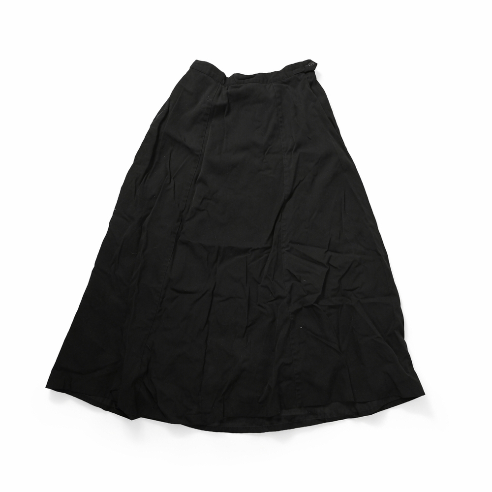 Lands' End Classic Black Midi A-Line Skirt